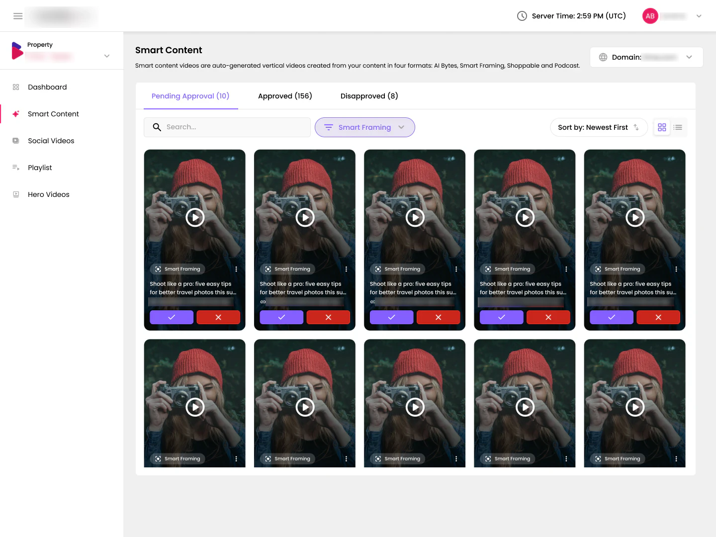 Filters menu showing the applied Smart Framing filter