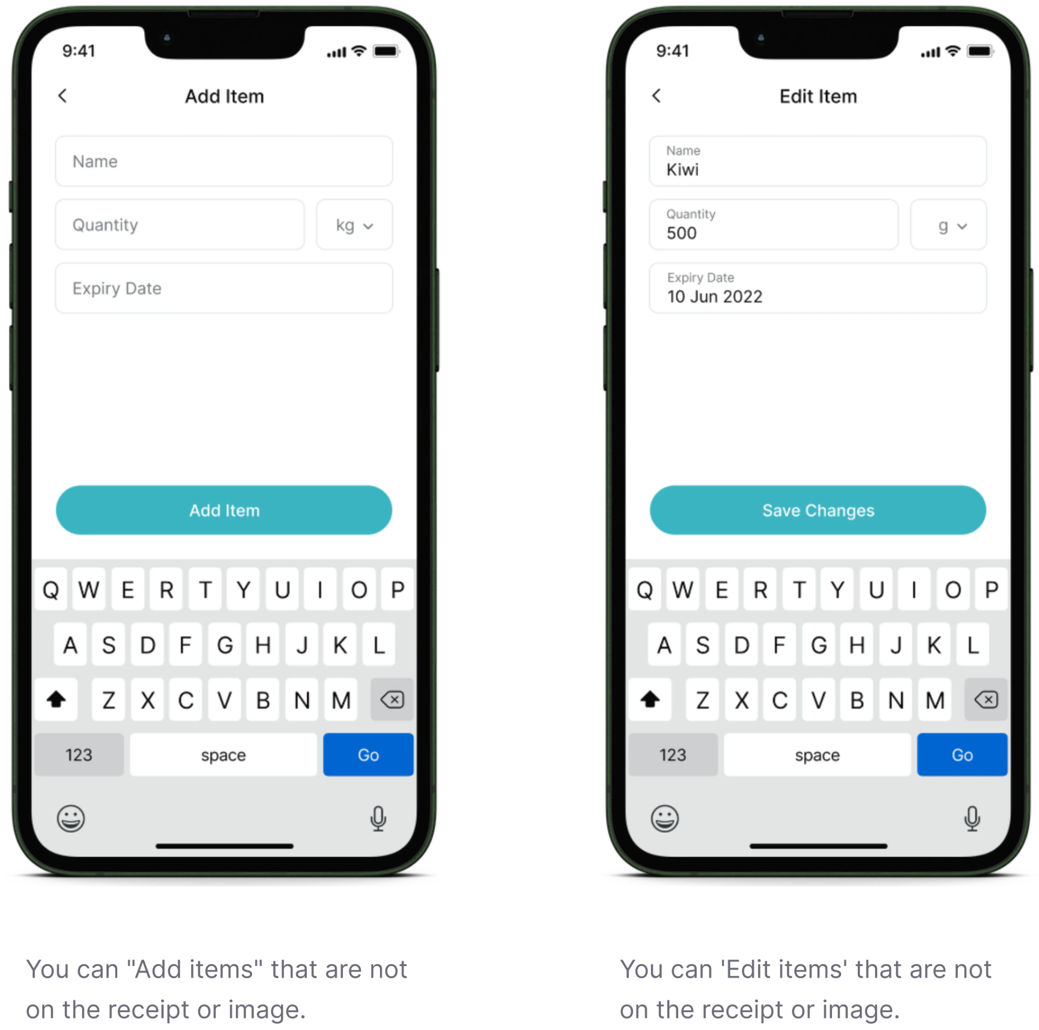 Adding and editing a custom item